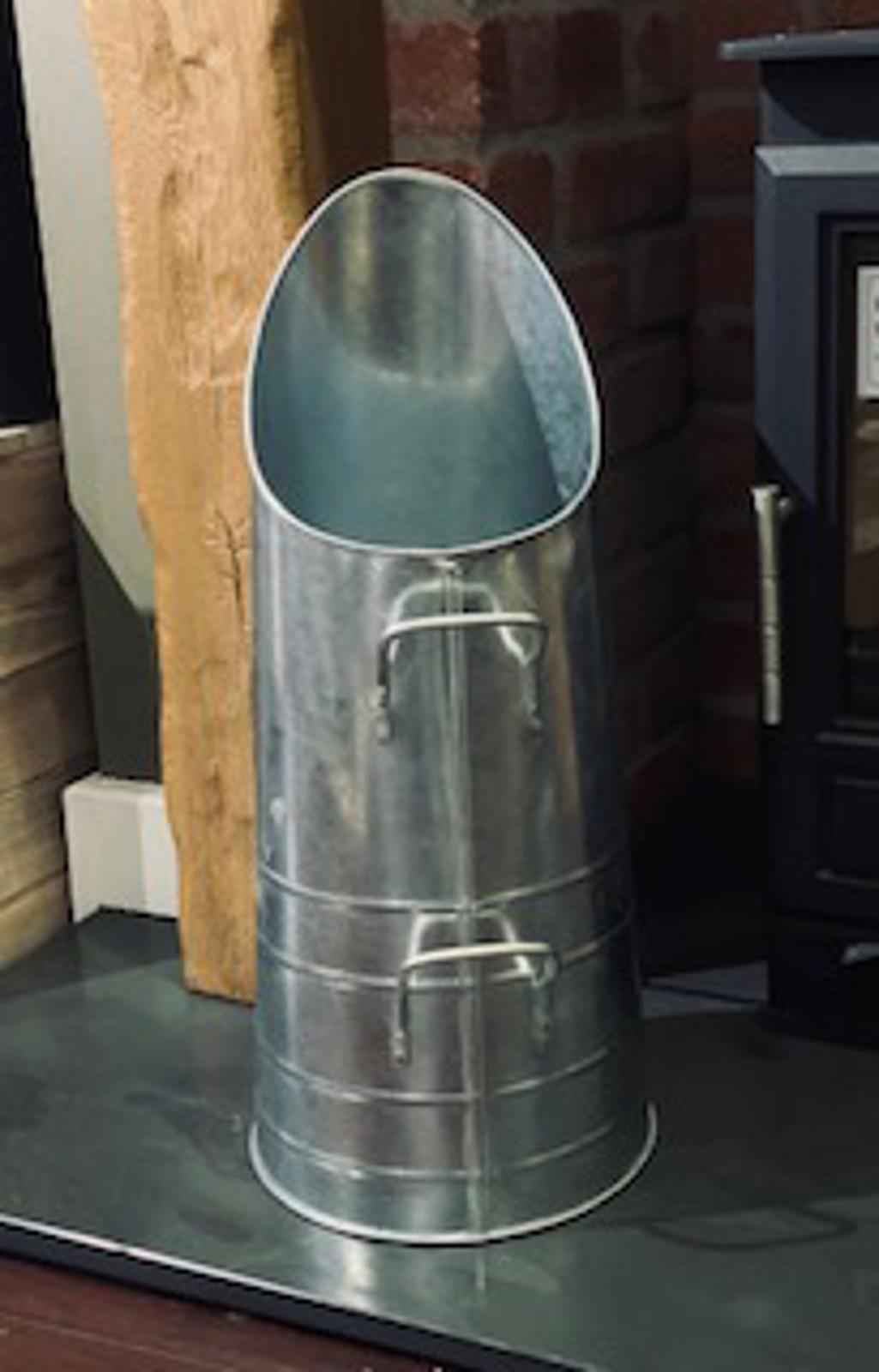Traditional Zinc Coal Hod – Fireplace Coal Bucket, 53.5 cm