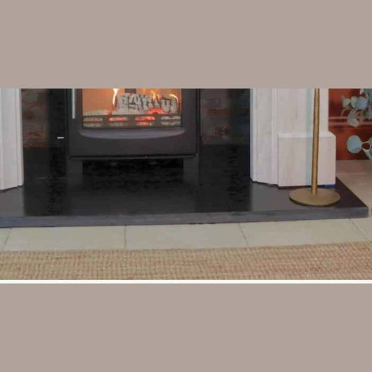 54-Inch Black Slate Hearth Set – 2-Piece Natural Stone Fireplace Base