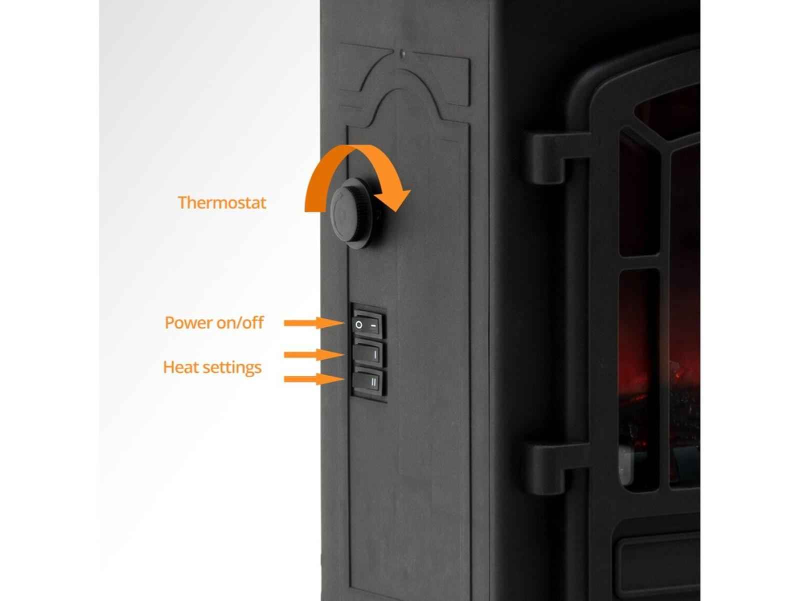 Sureflame Ripon Electric Stove – Black LED Flame Effect Heater (1.8kW)