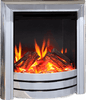 Proflame Titan Pulse Electric Fire with chrome finish, realistic flame effect, logs, and ember technology, inset design for home fireplace