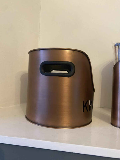 Set of 3 Log Kindling and Match Holder Copper