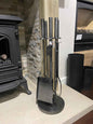 Mortimer Fireside Companion Set   Galvanised Steel (4-Piece Fireplace Tool Set