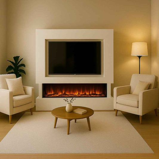 Woodford Hestia 1308 Inset Electric Fire & Denver Media Wall Package