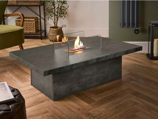 Acantha Castellon Slate Effect Bio Ethanol Coffee Table Stylish & Modern Home
