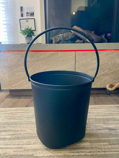 Traditional Black Metal Coal Bucket – Waterloo Style Hearth Scuttle On Wheels