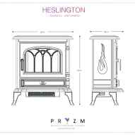 Heslington Freestanding Cast Iron Electric Stove in Matt Black - 2kW