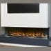 Angled side view of the flat-to-wall Adam Sahara panoramic media wall unit displaying the 3D glass-fronted fireplace