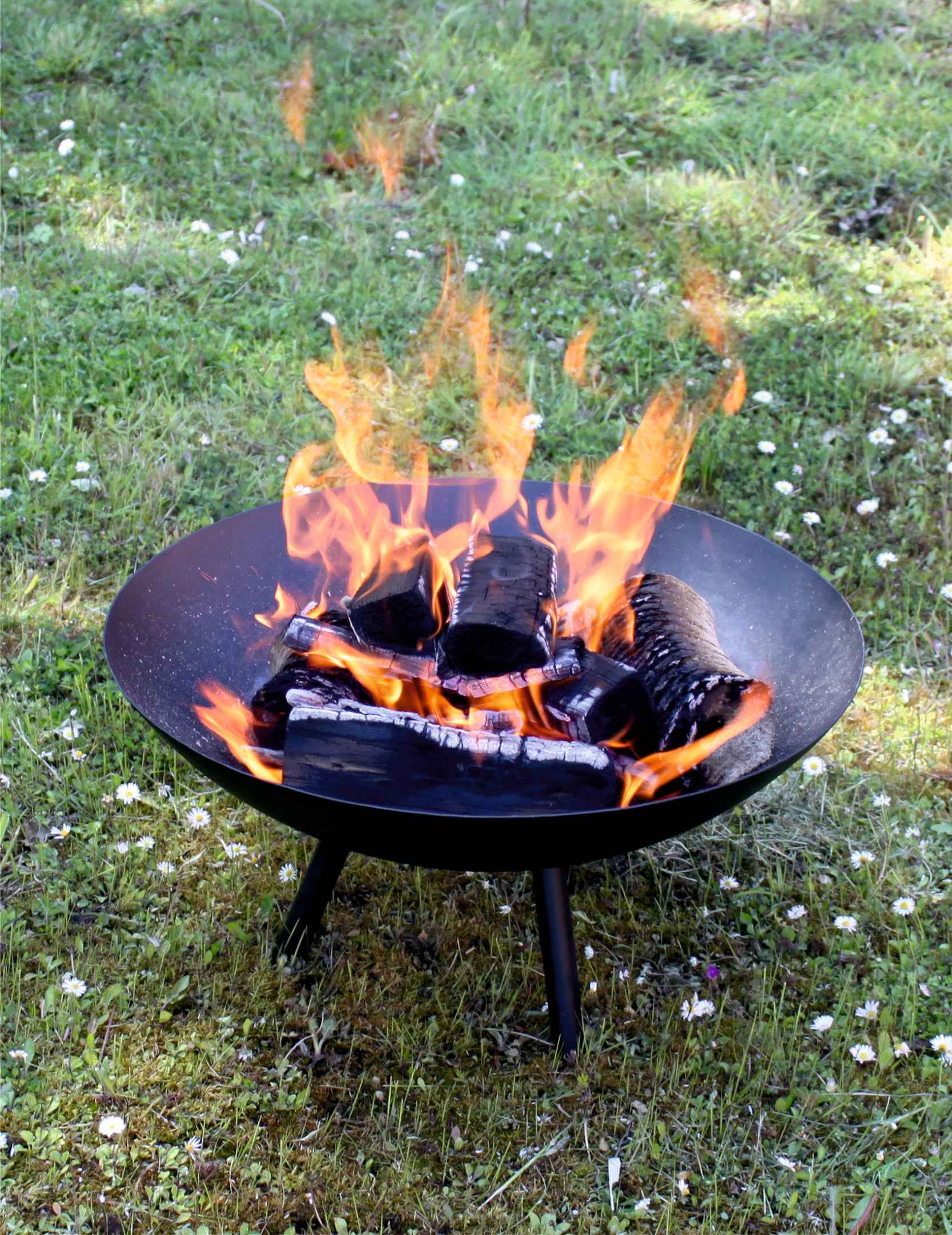 Large Premium Mild Steel Fire Bowl (69cm) - Optional BBQ Grill